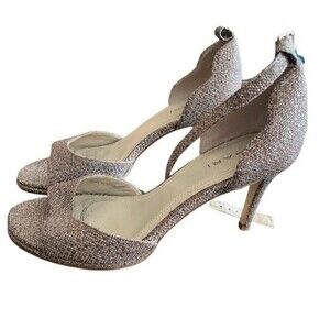Tahari Glitter Stiletto Heeled Ankle Strap open toe Sandals shoes size size 7